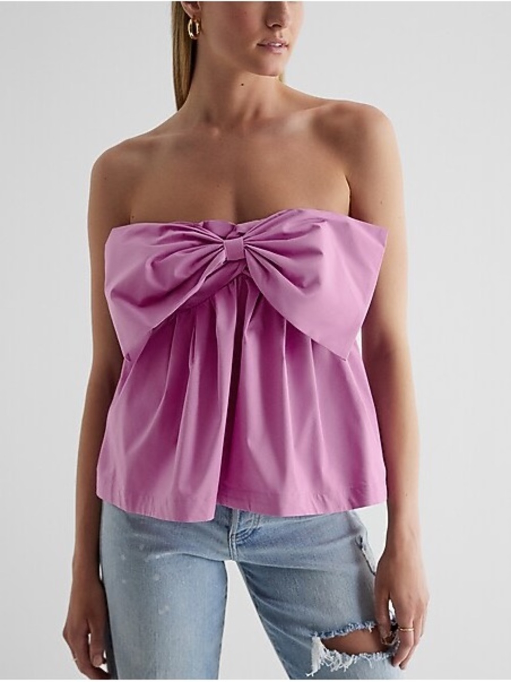 NWT Strapless Bow Peplum Tube Top
